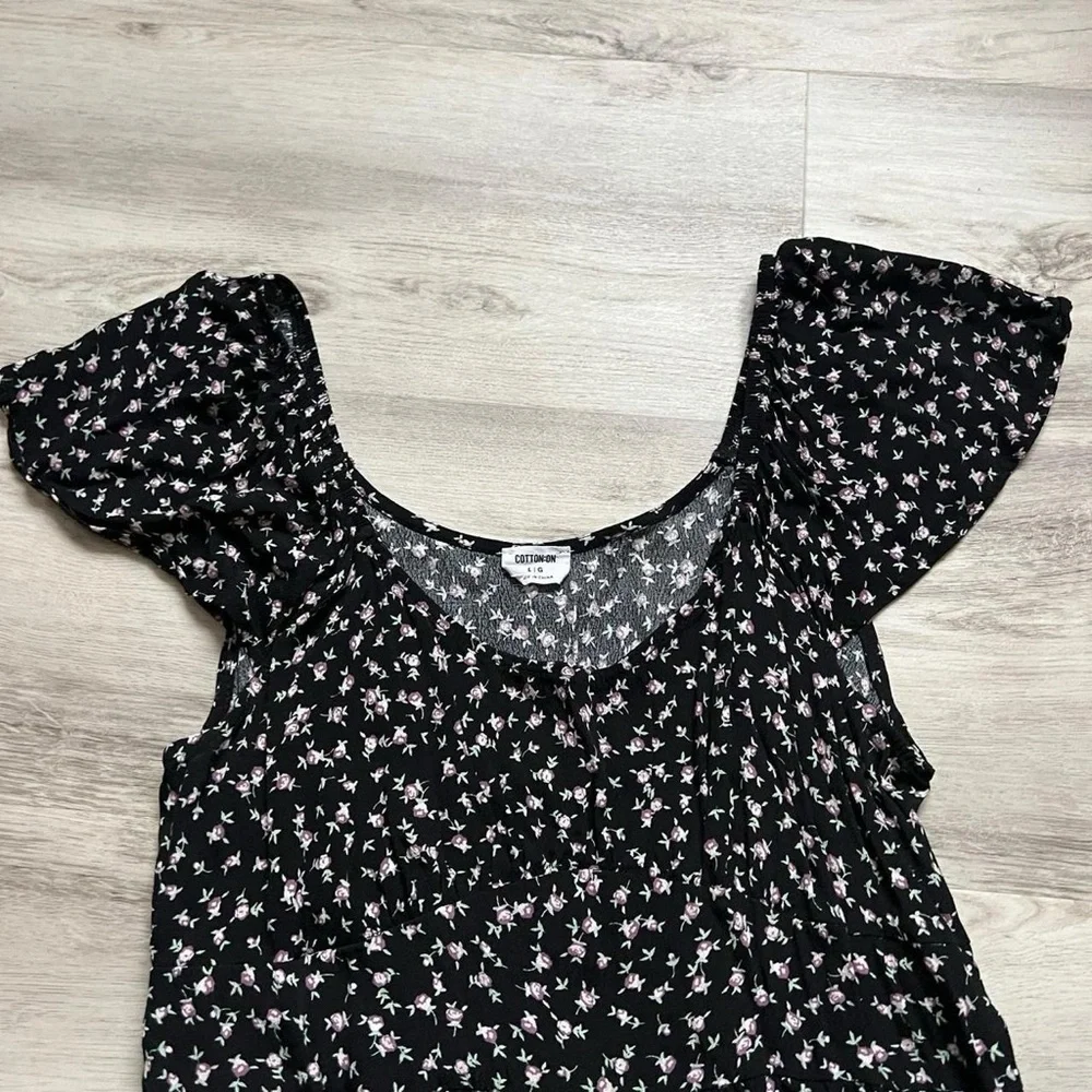 Cotton On Black and White Floral Mini Dress